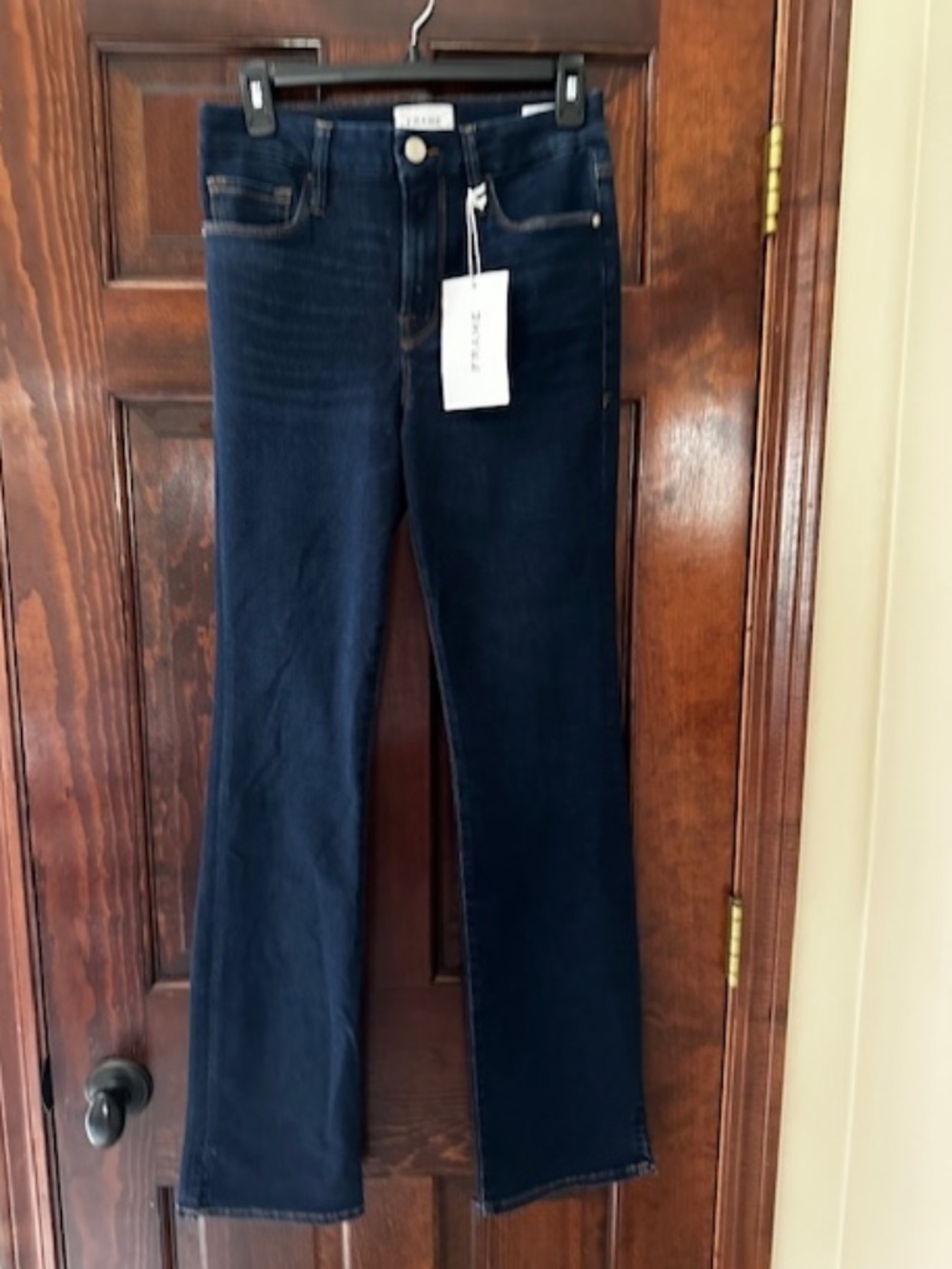 NWT Frame Le Mini Boot Le Shape Jeans Sz 28 MSRP $265 Great Jeans Dark Wash - Picture 5 of 7